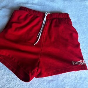 Red Coco Cola sweat shorts